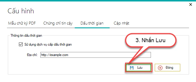 Cấu hình dấu thời gian trong CT SigningHub