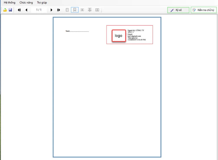 Chữ ký số hiển thị trên file PDF sau khi ký