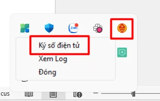 Mở phần mềm Ký số điện tử CT SigningHub từ khay hệ thống