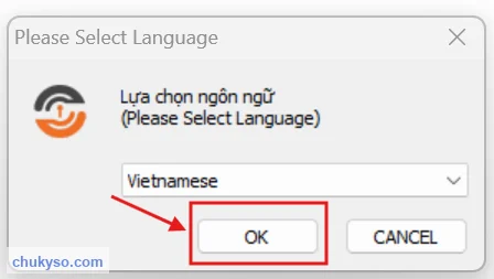Chọn ngôn ngữ tiếng Việt khi cài EasyCA Token Manager