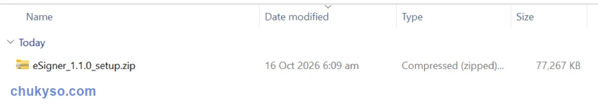 File eSigner_1.1.0_setup.zip đã tải về