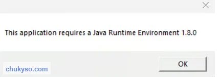 eSigner báo cần Java Runtime Environment 1.8.0