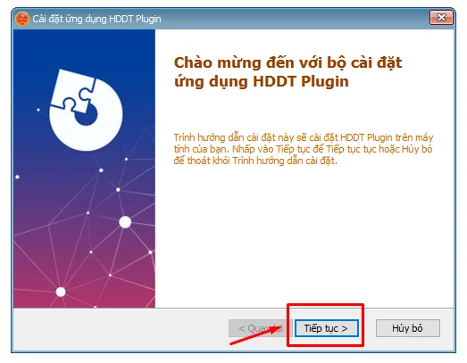 Màn hình chào mừng bộ cài HDDT Plugin