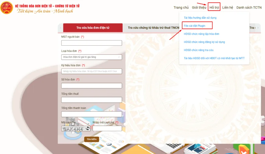 Tải file cài đặt HDDT Plugin trên Cổng hóa đơn điện tử