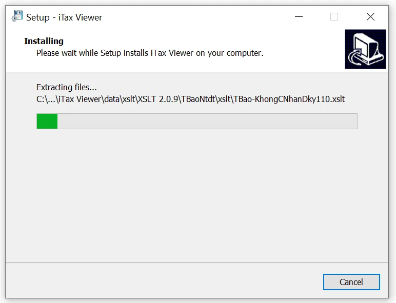 Đang cài đặt iTaxViewer
