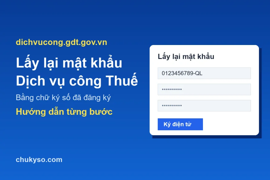 Lấy lại mật khẩu Dịch vụ công Thuế