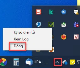 Đóng Plugin CT SigningHub ở khay hệ thống
