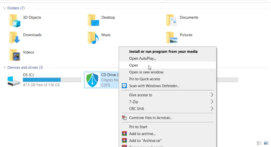 Chọn Install or run program from your media trên ổ NewtelCA