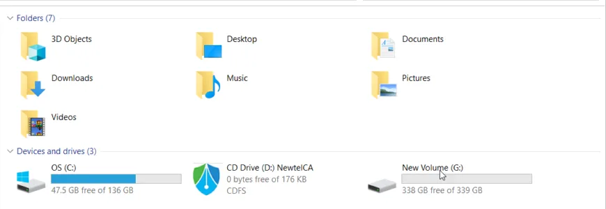 Ổ đĩa CD Drive NewtelCA khi cắm USB Token