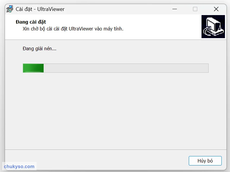 Đang cài đặt UltraViewer