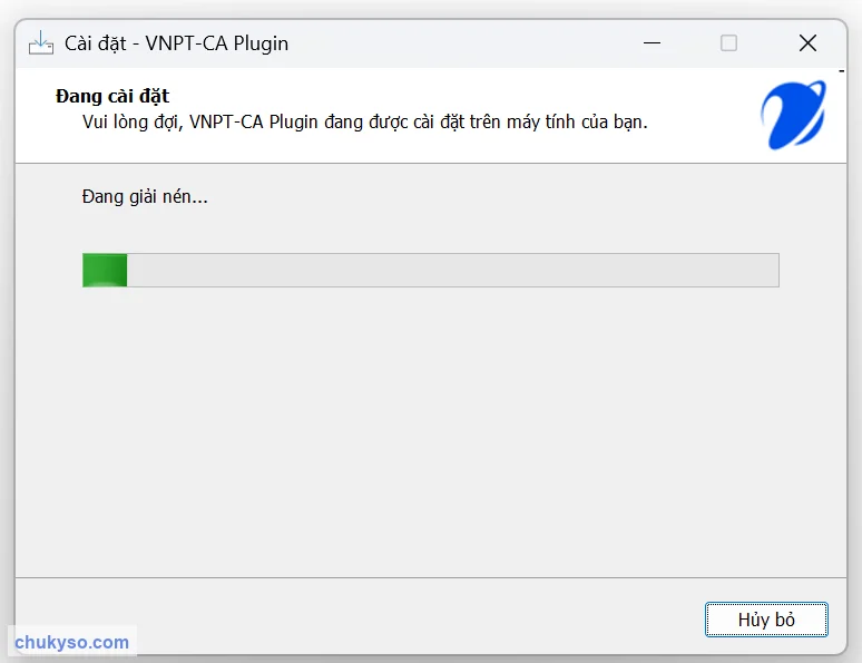 Đang cài đặt VNPT-CA Plugin