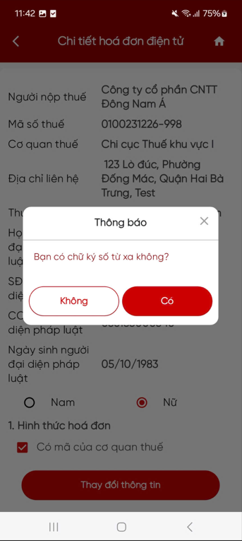 Thay đổi thông tin tờ khai hóa đơn điện tử