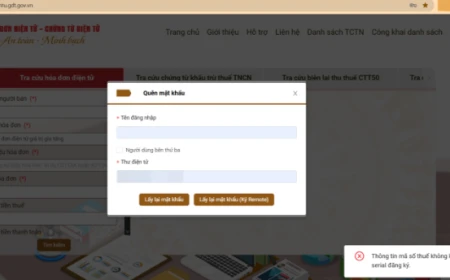 Lỗi thông tin mã số thuế không khớp với serial đăng ký